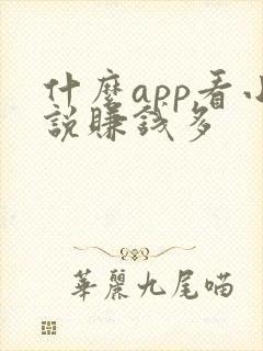 什么app看小说赚钱多