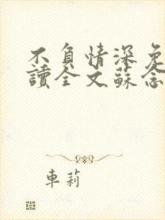 不负情深免费阅读全文苏念安