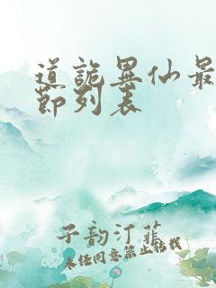 道诡异仙最新章节列表