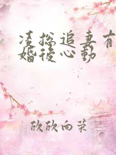 凌总追妻有点甜婚后心动