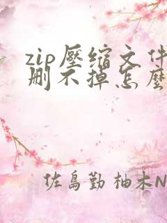 zip压缩文件删不掉怎么办