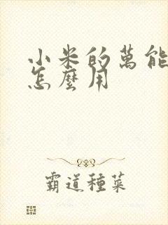 小米的万能遥控怎么用