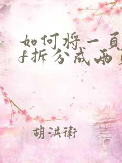 如何将一页pdf拆分成两页