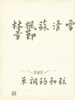 林枫苏清雪最新章节