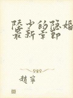 陆少的隐婚罪妻最新章节