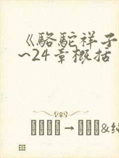 《骆驼祥子》1~24章概括