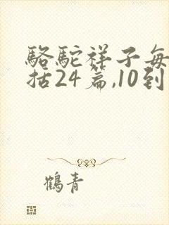 骆驼祥子每章概括24篇,10到20字