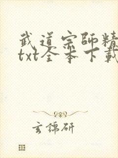 武道宗师精校版txt全本下载