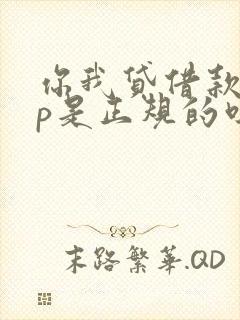 你我贷借款app是正规的吗