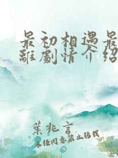 最初相遇最后别离剧情介绍