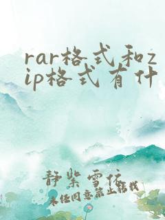 rar格式和zip格式有什么区别