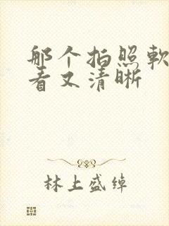 那个拍照软件好看又清晰