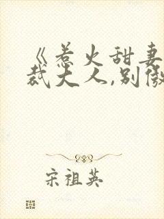 《惹火甜妻:总裁大人,别傲娇》