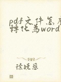pdf文件怎么转化为word文件