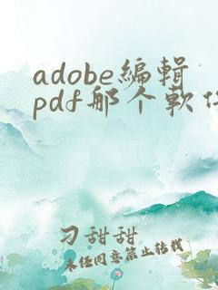adobe编辑pdf那个软件名叫