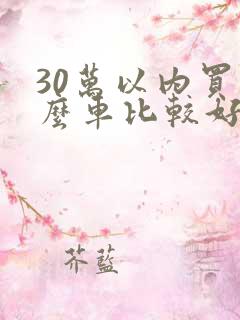 30万以内买什么车比较好