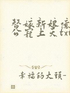 替嫁新娘亿万老公宠上天txt下载