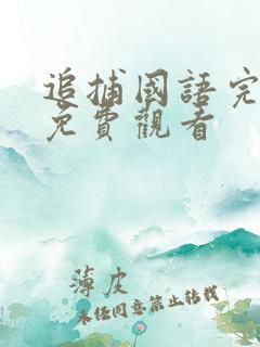 追捕国语完整版免费观看