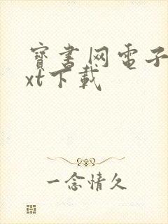 宝书网电子书txt下载