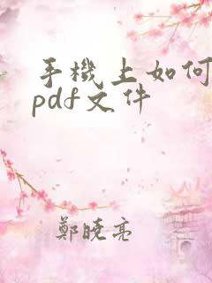 手机上如何打开pdf文件