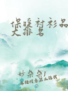 保暖衬衫品牌十大排名