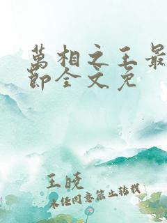 万相之王最新章节全文免