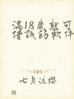 满18岁就可以借钱的软件