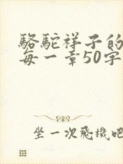 骆驼祥子的概括每一章50字