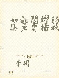 如此闪耀的你全集免费播放