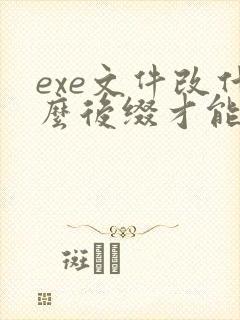 exe文件改什么后缀才能打开