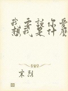 我要说你爱我你想我是什么歌