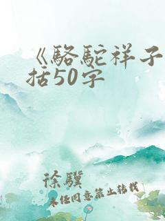 《骆驼祥子》概括50字