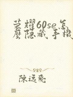 荣耀60se怎么隐藏手机软件