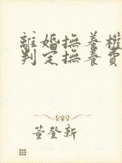 离婚抚养权怎么判定抚养费