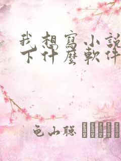 我想写小说应该下什么软件