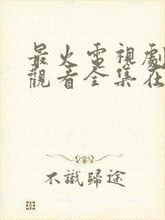 最火电视剧免费观看全集在线播放