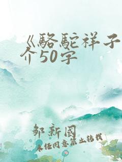 《骆驼祥子》简介50字