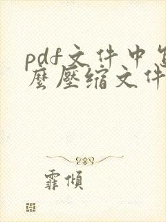 pdf文件中怎么压缩文件大小