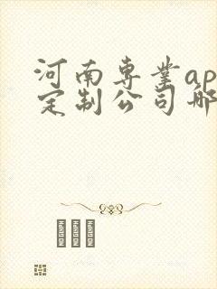 河南专业app定制公司哪家好