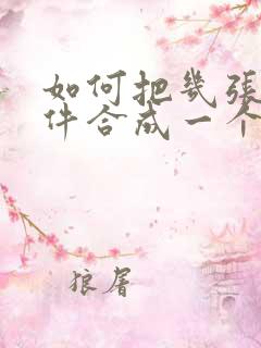 如何把几张扫描件合成一个pdf文件