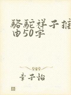 骆驼祥子推荐理由50字