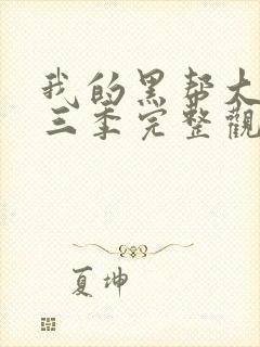 我的黑帮大佬第三季完整观看免费高清