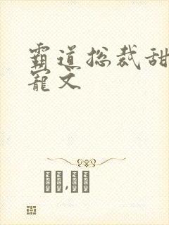 霸道总裁甜宠甜宠文