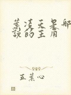 叶凌天是哪部小说的主角