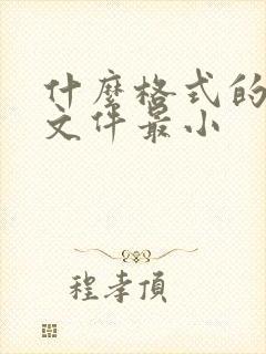 什么格式的压缩文件最小