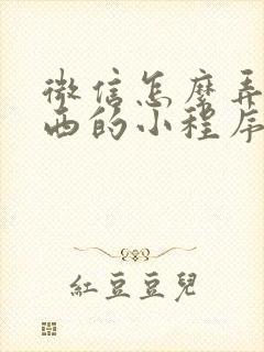 微信怎么弄卖东西的小程序