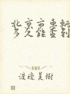 北京市车辆违章多久能查到