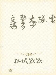 交警大队电话号码多少