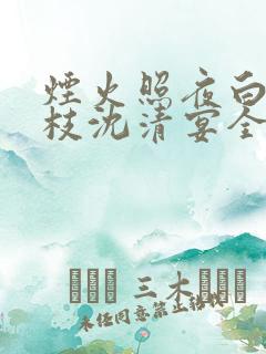 烟火照夜白温南枝沈清宴全文阅读