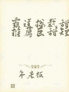 霸道总裁甜宠文推荐巨甜短篇